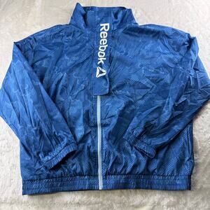 Reebok Focus Track Jacket Women's Size XL Windbreaker Blue